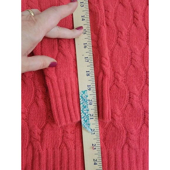 Vtg Express Tricot Y2K Wool Angora Long Cable Turtleneck Sweater Oversized M - Picture 13 of 14